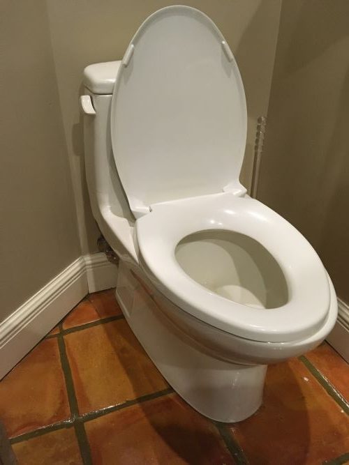 bidet being added to the toilet