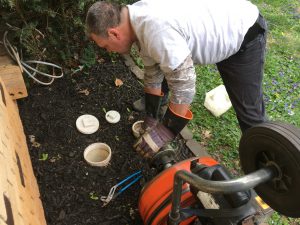 unclog drain outside house